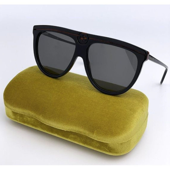 NWT Gucci GG0732S-001-61 Havana Aviator 61mm Sunglasses
